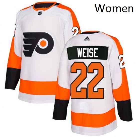 Womens Adidas Philadelphia Flyers 22 Dale Weise Authentic White Away NHL Jersey